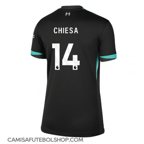 Camisa de time de futebol Liverpool Federico Chiesa #14 Replicas 2º Equipamento Feminina 2024-25 Manga Curta